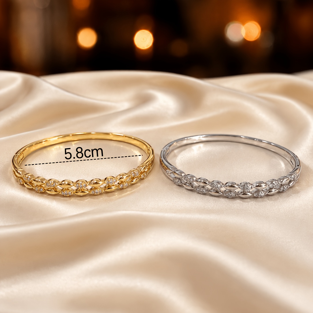 Golden & Silvery Two-tone Wheat Ear Link Bracelet